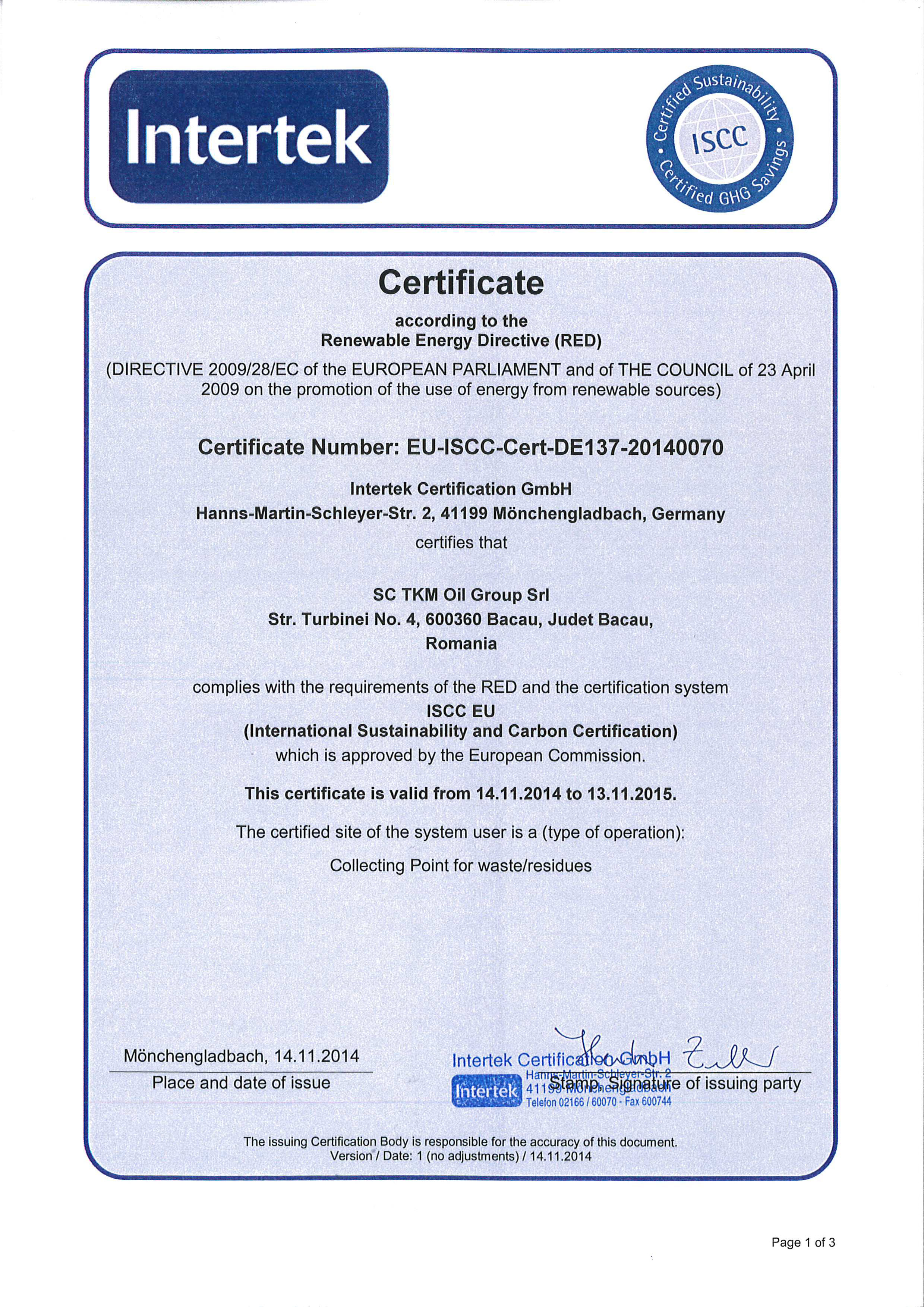 ISCC EU Certificate SC TKM Oil Group Srl_2014_final-1